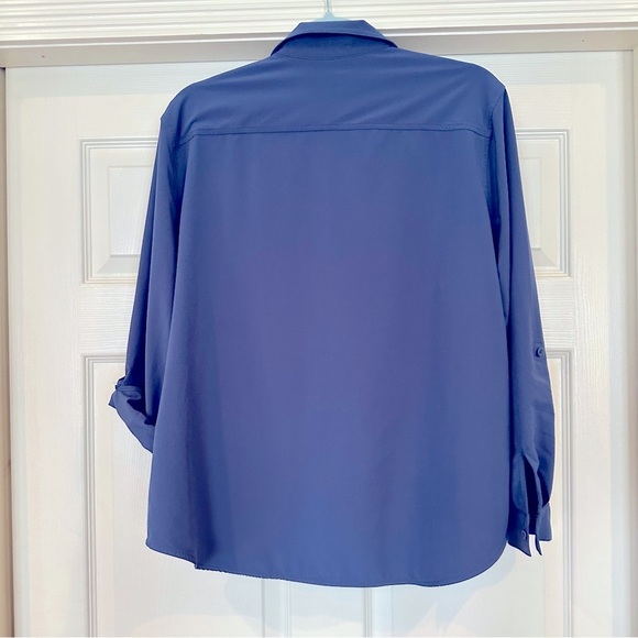 Eddie Bauer Classic Button Down Shirt Blue Stretch XL - Picture 2 of 6